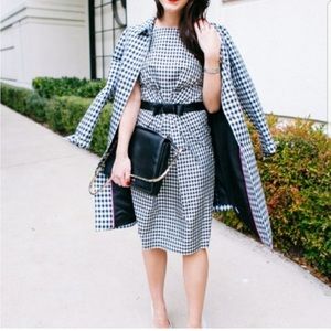 Brooks Brothers Gingham Silk Twist Sheath Dress with Belt